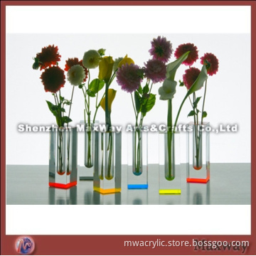 Crystal long-stripe table top acrylic/perspex vase/flower holder